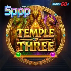 Interface do jogo de slot Temple of Three com temática egípcia